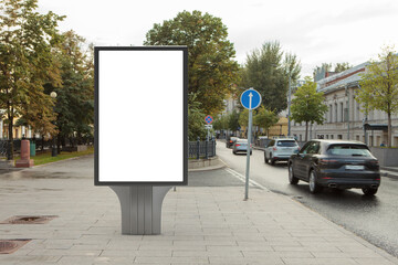 Advertising billboard stand mock up on the street.