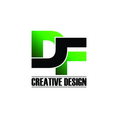 Letter DF simple logo design vector