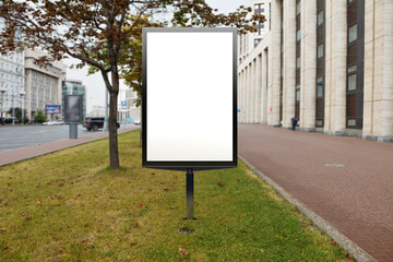 Advertising billboard stand mock up on the street.