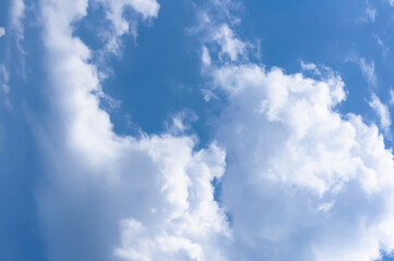 Blue sky background with clouds. Sky of Brazil