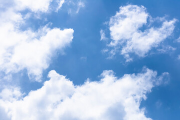Blue sky background with clouds. Sky of Brazil
