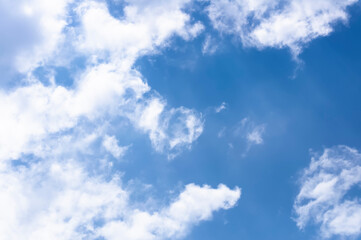 Blue sky background with clouds. Sky of Brazil