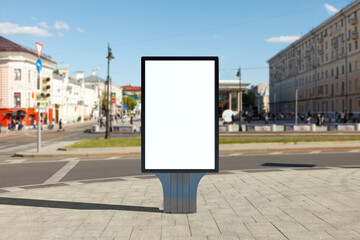 Advertising billboard stand mock up on the street.