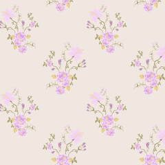 Obraz na płótnie Canvas seamless small vector flower design pattern on background