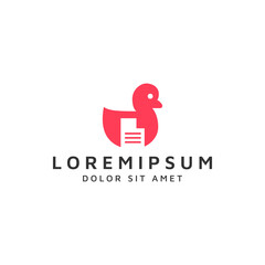 duck and document file negative space logo design