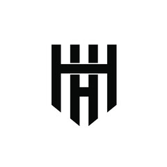 hh monogram initial logo vector flat illustration isolated design white background