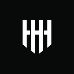hh monogram initial logo vector flat illustration isolated design black background