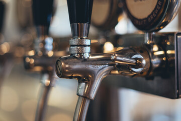 Industrial beer dispenser. Bar. restaurant. Beer brewery.