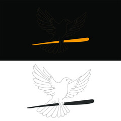 Bird vector with a simple and elegant design is perfect for your business.