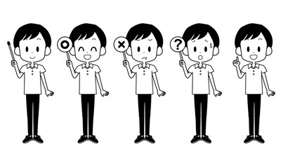 ポインターなどを持つ男の子
