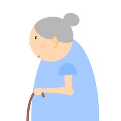 Elderly Woman With Cane