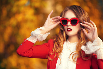 beautiful model with sunglasses