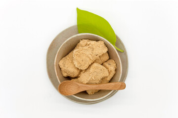 Korean traditional rice cake (Injeolmi) on white background