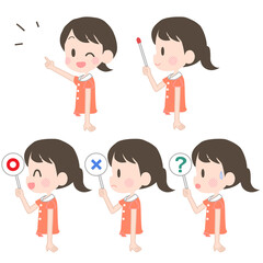 ポインターなどを持つ女の子