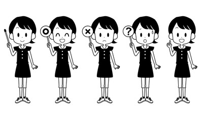 ポインターなどを持つ女の子