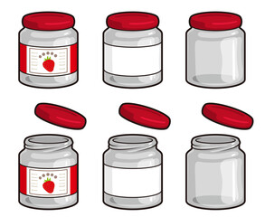 主線ありのジャム瓶イラスト