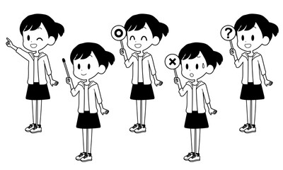 ポインターなどを持つ女の子