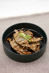 Korean traditional food, soy sauce marinated crab (Ganjang Gejang).