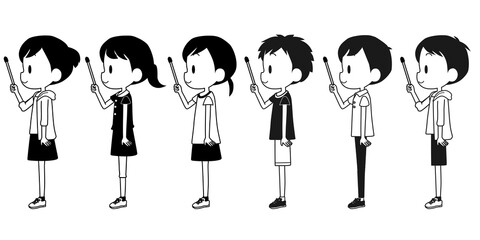 ポインターを持つ子供達