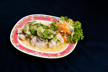 The menu includes Thai food, famous north Isan food.