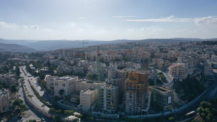 
Jerusalem orthodox neighborhood Ramot Alon Aerial view
Drone Image of Israeli settlement in northwest East Jerusalem
