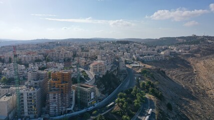 
Jerusalem orthodox neighborhood Ramot Alon Aerial view
Drone Image of Israeli settlement in northwest East Jerusalem
