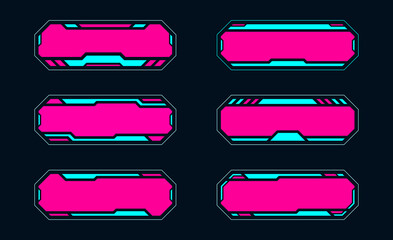 Futuristic frame hud - cyberpunk style for the digital game online.