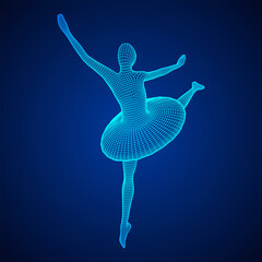 Fototapeta na wymiar Dancing ballerina. Woman classic ballet dancer
