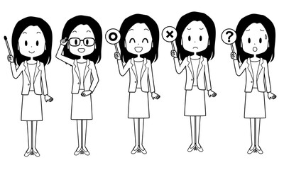 ビジネスウーマン　ポインター　セット