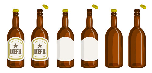 線の無いビール瓶イラスト