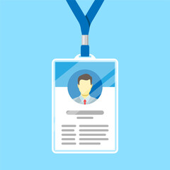 proof of membership, shiny id card flat design illustration, isolated stock vector. simple, clean, and modern style icon, sign, symbol, logo, template, graphic element