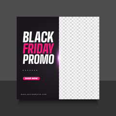 Black Friday sale banner with modern style for social media feed or post
