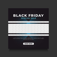 Black Friday sale banner with minimalist concept for social media feed or post template