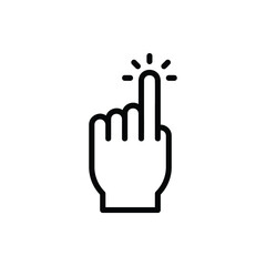 Finger Tab, Finger Click, Gesture Icon Logo Illustration Vector Isolated. Hand Sign and Gesture Icon-Set. Suitable for Web Design, Logo, App, and UI. Editable Stroke and Pixel Perfect. EPS 10.