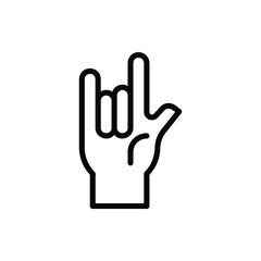 Metal, Rock, Hand Sign Icon Logo Illustration Vector Isolated. Hand Sign and Gesture Icon-Set. Suitable for Web Design, Logo, App, and UI. Editable Stroke and Pixel Perfect. EPS 10.
