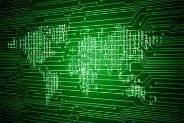 world cyber circuit future technology concept background