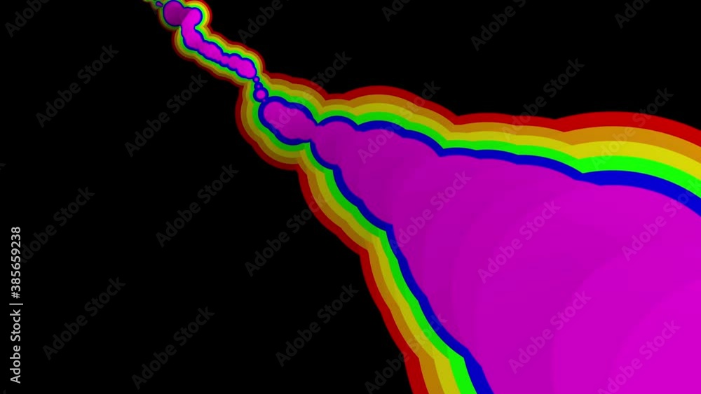 Poster lines of multicolored resizable particles on a black background. looped abstract animated background