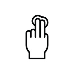 Double Tap Hold, Gesture Icon Logo Illustration Vector Isolated. Hand Sign and Gesture Icon-Set. Suitable for Web Design, Logo, App, and UI. Editable Stroke and Pixel Perfect. EPS 10.
