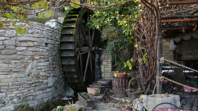 Old watermill  in the Architectural Queen Mary Palace Complex in Balchik Bulgaria.