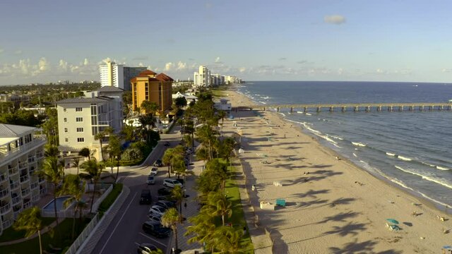 Beautiful aerial drone video Deerfield Beach FL 4k