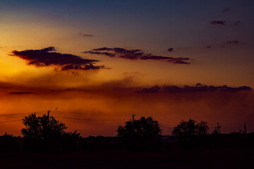 sunset over the river