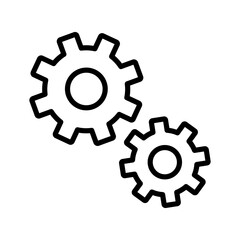 Process icon simple outline design. business icon design. gear icon