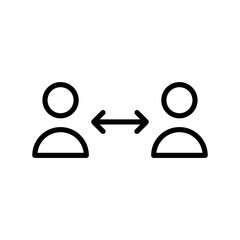 Sharing icon simple outline design. business icon design