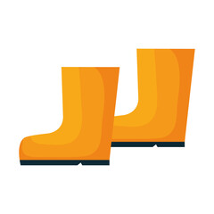 Gardening boots design, garden planting and nature theme Vector illustration