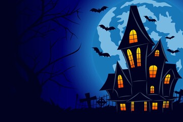 Flat design background for Halloween