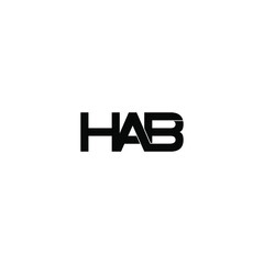 hab letter original monogram logo design