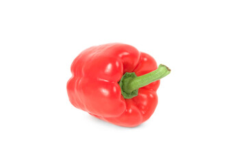 Red bell pepper isolated on white background.