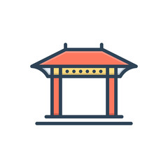 Color illustration icon for pergola