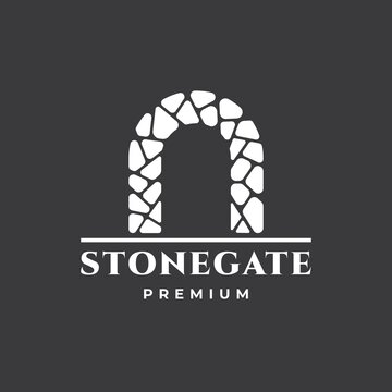 creative gate logo design vector template. retro tunnel gate symbol	