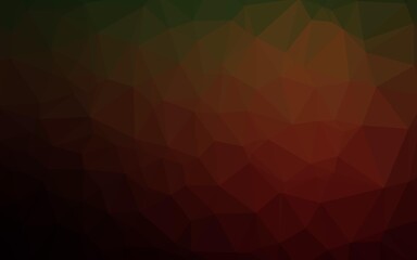 Dark Green, Red vector low poly cover.